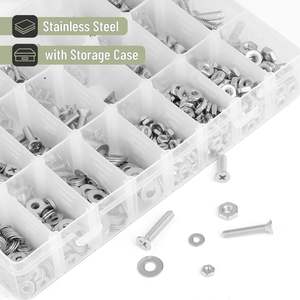 <span class=keywords><strong>Kit</strong></span> d'assortiment d'écrous et boulons en acier inoxydable de qualité industrielle 900pcs Phillips à tête plate avec rondelles - Product Image 5
