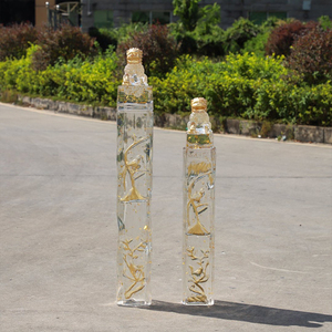 Nouvelle sculpture en résine transparente personnalisée avec feuille d'or, motif tête de lion et relief de pie, peinte à la main, pour cloison d'entrée ou décoration paysagère - Product Image 5