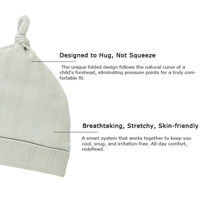 Topi Bayi Lembut dan Nyaman Model Rajut Pointelle, Topi Pelindung dari Dingin untuk Bayi Baru Lahir dengan Desain Simpul Lucu - Product Image 3