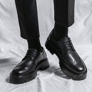 The Latest Fashion Men's Casual Teenagers' Low Cut Leather <b>Shoes</b> Thick Soles Outdoor Insoles Trends Light Dress <b>Shoes</b> - Product Image 1
