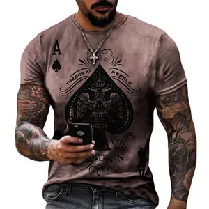 Men's Short Sleeve Ace of Spades T-Shirts Men's Personalized Casual Streetwear Top T-Shirts