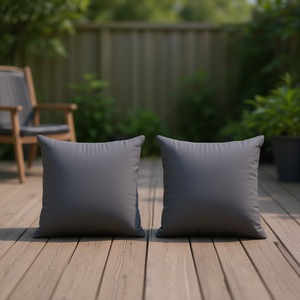 Juego de 2 cojines para sillas de exterior de tela Oxford antracita, 100% poliéster, duraderos, extraíbles, lavables, cuadrados - Product Image 2