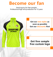 Veste d'entraînement de football pour jeunes personnalisée 1/4 Sweat-shirt à fermeture éclair quart Survêtement d'équipe de football de football Sweat-shirt d'entraînement sportif pour hommes