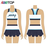 Nouveau design Uniformes de pom-pom girls crop top Ensemble Compétition d'entraînement pour jeunes avec strass Vêtements d'entraînement