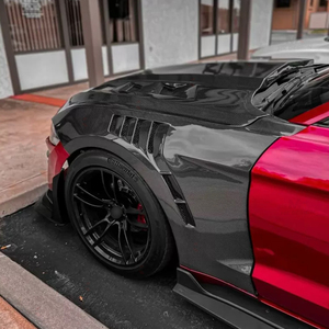 Ailes latérales en fibre de carbone, garde-boue, kits de carrosserie pour Ford <span class=keywords><strong>Mustang</strong></span> 2015-2023, extensions d'ailes avant ventilées, style automobile - Product Image 6