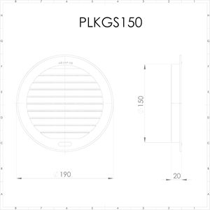 <span class=keywords><strong>Grille</strong></span> de <span class=keywords><strong>ventilation</strong></span> ronde intégrée Plikc avec moustiquaire imprimée (trous 150-2 pièces) à fixer au mur, Chine - Product Image 6