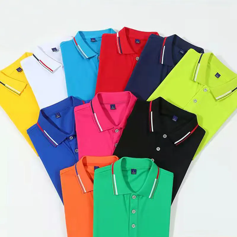 T-shirt polo d'affaires personnalisé en soie, logo personnalisé avec plusieurs couleurs, tee-shirt