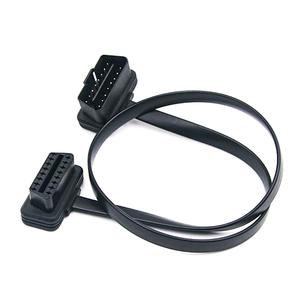 Düşük profil düz şerit OBD teşhis adaptör kablosu erkek kadın 16 <span class=keywords><strong>Pin</strong></span> J1962 OBDII sağ açı uzatma tel OBD kablo - Product Image 6
