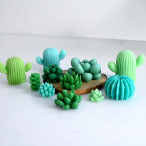 Lindo 3D <span class=keywords><strong>Cactus</strong></span> Molde de Silicona Verde Aromaterapia Vela Yeso Ornamento Moldes - Product Image 4