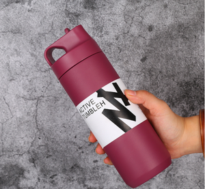 550毫升学校无双酚a保温水瓶，带吸管，不锈钢运动水杯烧瓶宽口旅行保温杯 - Product Image 4