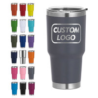 Gobelets de voyage isothermes en acier inoxydable à double paroi avec revêtement en poudre de 30 oz, logo personnalisé, avec couvercles et pailles