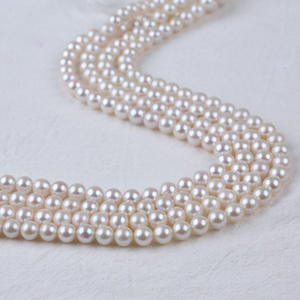 Chaîne de perles d'eau douce naturelles Zhuji 8-9 mm, rondes blanches, accessoire de bijouterie DIY, vente en gros - Product Image 3