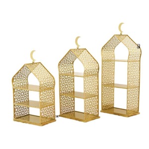 Décoration de table islamique pour le <span class=keywords><strong>Ramadan</strong></span>, étagères à fruits, à gâteaux et à nourriture, forme de mosquée, support à gâteaux en métal, décoration du <span class=keywords><strong>Ramadan</strong></span> - Product Image 5