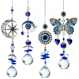 Attrape-soleil œil de diable bleu, suspension lumineuse, collection cristal arc-en-ciel, boule attrape-soleil pour jardin d'ombres et rideau de patio - Product Image 1