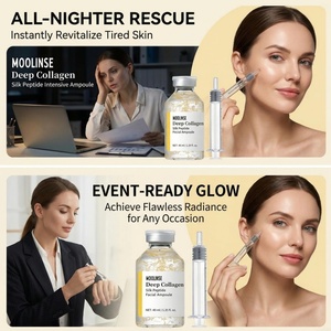 MOOLINSE Deep Collagen Silk Peptide Squalane Ampoule <span class=keywords><strong>Serum</strong></span> Pengencang Wajah Intensif Anti-Penuaan, Mengencangkan, dan Melembapkan - Product Image 5
