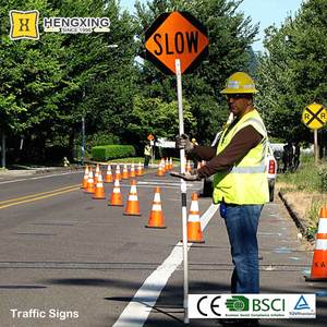 إشارة تحذير المرور على الطرق, للبيع المباشر من المصنع إشارة تحذير المرور على الطرق TTS 17 18 توقف وبطيء عاكس من الألومنيوم مقبض مجداف إشارة سلامة المرور - Product Image 6