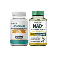 Capsules Greenpie NAD+ Resvératrol 1000mg Capsules végétales Complément alimentaire pour le cerveau OEM Étiquette privée