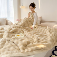 Couverture de jet de fourrure de lapin de Toscane pour canapé, jet de flanelle floue super douce pour canapé, couverture de lit en microfibre en peluche de luxe