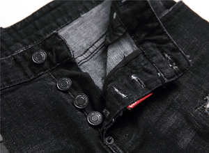 Jeans streetwear pour hommes en gros 2025 - Denim de haute qualité, extensible, déchiré, ample, coupe droite - Product Image 6