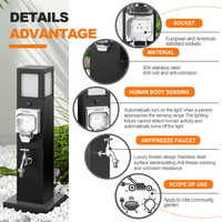 Prise de courant extérieure étanche IP66 en acier inoxydable 304 antirouille pour camping-car, 1 prise 110-250V, rallonge pour camping et port de plaisance