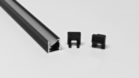 Bande lumineuse LED oblique à 45 degrés exquise, profil en alliage d'aluminium T5 de 9,8 x 9,8 mm, éclairage encastré pour armoire