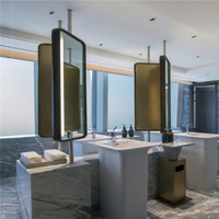 Miroir LED avec haut-parleur de salle de bain suspendu en aluminium intelligent éclairé, best-seller