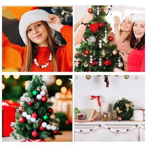 Ensemble de perles en bois bonhomme de neige de Noël, 95 pièces avec corde en chanvre pour décoration d'arbre DIY - Product Image 5