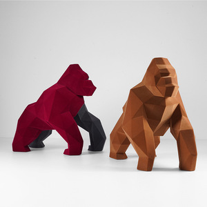 Ornements d'animaux en forme de gorille en flocage diamanté, style dessin animé nordique, couleurs assorties, modèle <span class=keywords><strong>Gibbon</strong></span>, accessoires pour chambre d'enfant - Product Image 4