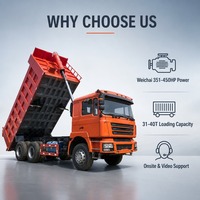 Truk Tipper Bekas 6x4 Weichai 351-450hp Gearbox FAST Kapasitas Angkut 31-40T Ban 12.00R20 Euro 3 Dukungan Lapangan Grosir