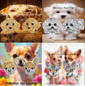 Serie Canina - Pendientes de Aleación con Micro Pavé de Diamantes de Imitación, Diseño Creativo de Perro, Novedad en Oferta, Accesorios de Joyería Versátiles y a la Moda - Product Image 4