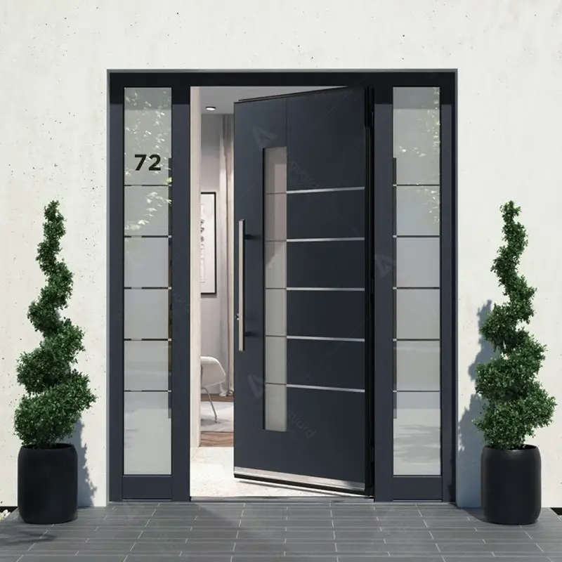 Moderne Villa Aluminium Fenster und Tür/Haus Eingangstür Aluminium Haustür für Haus/Aluminium Eingangstüren