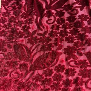 중국 뜨거운 판매 인쇄 번 아웃 꽃 드레스 스포츠웨어 및 수영복-소년과 소녀를위한 반짝이는 벨벳 스트레치 원단 - Product Image 5