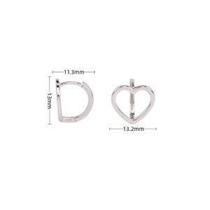 ต่างหูเงินแท้ 925 สไตล์มินิมอลรูปหัวใจ - ดีไซน์เก๋ไก๋ไม่ซ้ำใคร สวยงามสง่างามสำหรับผู้หญิง - Product Image 2