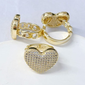 Anillo de Corazón de Lujo al por Mayor JML, Anillo de Diamantes Brillantes, Oro Laminado de <span class=keywords><strong>14K</strong></span>, Anillo de Piedras Preciosas de Alta Calidad Estilo Hip-Hop, Joyería de Oro Laminado - Product Image 3