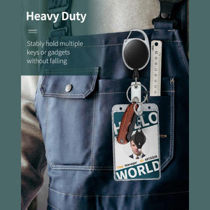 Bobine d'insigne en plastique de forme ovale facile à tirer de vente chaude avec boucle <span class=keywords><strong>extensible</strong></span> <span class=keywords><strong>porte</strong></span>-clés <span class=keywords><strong>porte</strong></span>-carte d'identité Transparent à double usage - Product Image 4