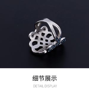 โรงงานผลิตแหวนแบบกำหนดเอง แหวนแบบโปร่งประดับคริสตัล แหวนสแตนเลสสตีลสำหรับผู้หญิง - Product Image 4