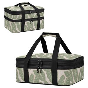 Bolsa Térmica Personalizada con Diseño de Hoja de Kalo Tropical de Hawái, 20L, Doble Compartimento, con Cierre de Cremallera, para Almacenamiento de Alimentos y Almuerzo, Ideal para Picnic - Product Image 2