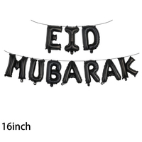 Ensemble de 10 ballons en feuille de lettres Eid Mubarak de 16 pouces pour la décoration de fête de l'Aïd Ramadan, décoration Globos