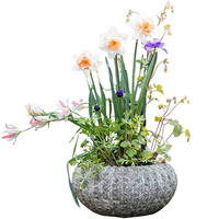 Pots de ciment en relief pour décoration intérieure et extérieure, pots de fleurs en béton pour plantes de jardin et balcon