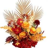 LO-1150 Chemin de table de mariage avec arrangement floral, centre de table en fleurs artificielles pour cérémonie, décoration de scène et de podium