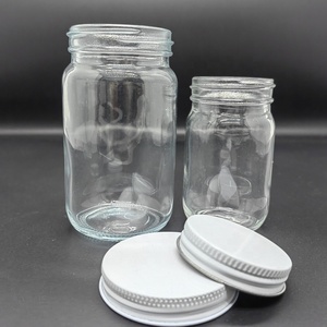 Nhà Máy Đóng Gói Rỗng Trong Suốt <span class=keywords><strong>8</strong></span> <span class=keywords><strong>Oz</strong></span> 16Oz Miệng Rộng Thủy Tinh Thực Phẩm Lưu Trữ <span class=keywords><strong>Mason</strong></span> Lọ Có Nắp Đậy Cho Nhà Bếp - Product Image 5