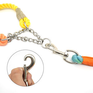 Conjunto de collar y correa de cuero Premium Equipo degradado tejido colorido para razas medianas a pequeñas para exteriores - Product Image 2