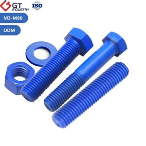 Vis hexagonales ASTM A193 A193M Grade GR <span class=keywords><strong>B5</strong></span> B6 B6X B7 B7M B16 avec écrous, rondelles, zinc noir HDG PTFE Xylan Dacromet - Product Image 3