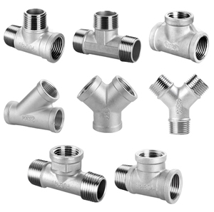 DN6/DN8/DN15/DN25 nam + Nam + Nữ ren 3 cách TEE t Ống lắp 1/4 "1/2" 3/4 "1" 1 "1-1/4" BSP ren 304 thép không gỉ - Product Image 1