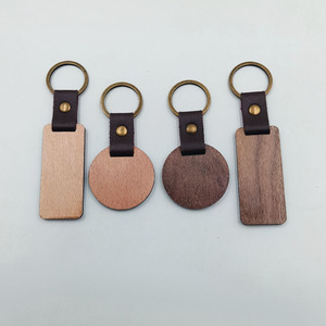 Wholesale Custom <b>Leather</b> Wood <b>Keychain</b> DIY Wooden Key Blanks with UV Printing Business Gift - Product Image 3