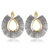 Boucles d'oreilles franges en soie doré bambou, bijoux Vintage, rétro, pampilles, accessoire de fête, offre spéciale, nouvelle collection 2021