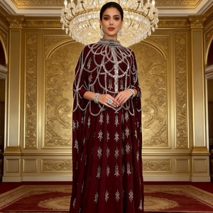 Nuovi Arrivi 2026: Abaya Modesta per Donne, Nuovi Design Islamici di Dubai, Abito Lungo da Sera in Georgette con Maniche Lunghe e Lavorazione Artigianale - Product Image 1