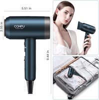 Sèche-cheveux professionnel CONFU léger en céramique avec sortie d'air, moteur DC puissant 1600-1800W, concentrateur ionique, diffuseur et réglages d'air chaud