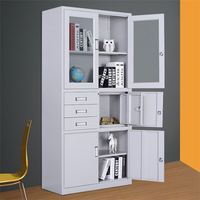 Armoire de classement mobile en acier personnalisée, armoire de classement verticale en métal pour bureau, armoire de rangement avec porte en verre et tiroirs verrouillables