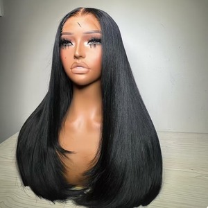 วิกผมคนแท้<span class=keywords><strong>ทรง</strong></span>ตรงมีปีกผีเสื้อทรงตรงวิกผมมนุษย์แท้เส้น<span class=keywords><strong>ผม</strong></span>แบบ HD ติดด้านหน้า - Product Image 3